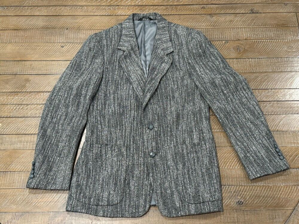 Caravelle Wool Blend Gray/Multicolor Coat/Blazer - Size M/L - See Measurements
